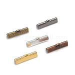 Mixed Iron Ribbon Crimp Ends, Mixed Color, 8x25mm, Hole: 1mm, about 230pcs/200g