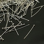 Fornituras de bisutería, alfileres de cabeza de bola de latón, Platino, 0.6x24mm, 22 diámetro, cabeza: 1.5 mm