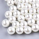 Perles acryliques de perles d'imitation, ronde, blanc crème, 10mm, Trou: 2mm, environ 1000 pcs/500 g