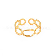 Placage ionique (ip) 304 anneau de manchette ovale ouvert en acier inoxydable pour femme RJEW-S405-192G