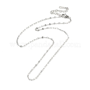 304 Stainless Steel Dapped Chain Necklace for Men Women NJEW-E076-02P