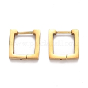 Квадратные серьги-кольца Huggie Hoop из нержавеющей стали 304 STAS-H156-09A-G