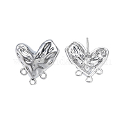 Accessoires de boucles d'oreilles en laiton avec cœur en forme de cœur KK-N232-440P