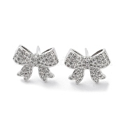Серьга-гвоздик из латуни с микропаве из кубического циркония EJEW-C081-32P