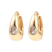 Серьги-кольца из латуни с микропаве из кубического циркония EJEW-D078-34B-KCG