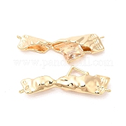 Brass Link Connector with Glass Charms KK-Q773-09G-01