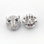 Латунные микро проложить кубического циркония леопарда бусы ZIRC-L007-41P