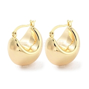 Brass Thick Hoop Earrings EJEW-H301-10G