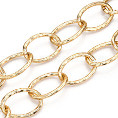 Chaînes de câbles en aluminium, chaînes à maillons ovales taille diamant, non soudée, or clair, 45.5x31x4.5mm
