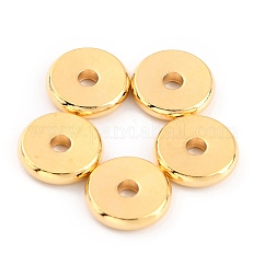 Messing Perlen, cadmiumfrei und bleifrei, langlebig plattiert, Disc / Flachrund, heishi Perlen, echtes 24k vergoldet, 8x1.5 mm, Bohrung: 1.8 mm