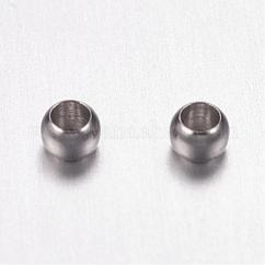 Perlas de engarce de acero inoxidable quirúrgico 316 resistentes al deslustre, rerondana plana, color acero inoxidable, 2x1.5mm, agujero: 1 mm