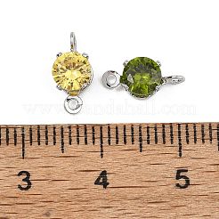Messing-Pavé-Anhänger mit Zirkonia-Fassung&nbsp;XGRQ2O494-435P