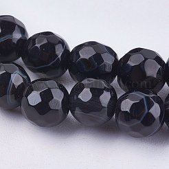 Natürliche Madagaskar schwarze Achatperlenstränge&nbsp;G-N213B-56