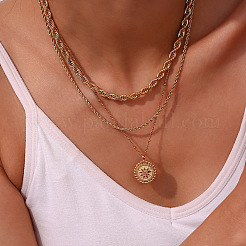 Collane con ciondolo a stella piatto in acciaio inossidabile 304 per donna&nbsp;WG4F8EE-01