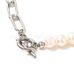 Collana vintage con perline di perle naturali per donna ragazza&nbsp;NJEW-JN03678