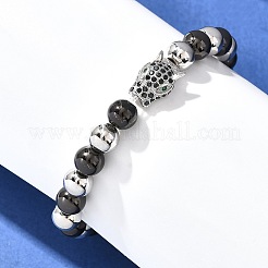 Stretch-Armbänder aus Messing mit Mikropflaster und Zirkonia-Perlen für Frauen und Männer&nbsp;BJEW-H201-01D-BP