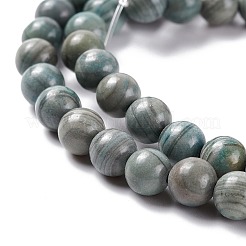 Línea de plata natural hebras de perlas de jaspe&nbsp;G-P451-02B-E