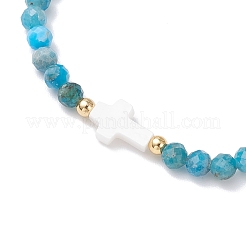 Braccialetti di perline intrecciate con apatite naturale per donna&nbsp;BJEW-JB12211-03