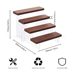 4-stöckiges Organizer-Rack aus Holz und Acryl&nbsp;ODIS-WH0070-13A