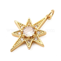 Pendentifs avec zircon cubiques à micro-pavés en laiton&nbsp;KK-K302-09G