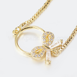 Verstellbare messing micro pave zirkonia bolo armbänder&nbsp;BJEW-H558-04G