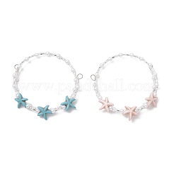 2 bracelet en perles acryliques synthétiques turquoise et imitation perle pour femme&nbsp;BJEW-JB11851