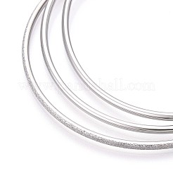 3 Stück schlichtes Armreif-Set aus 304 Edelstahl für Damen&nbsp;BJEW-N033-01P