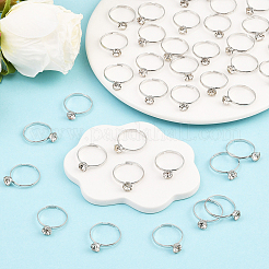 40 verstellbare Fingerringe aus Legierung mit Strass für Damen&nbsp;RJEW-SP0001-02P