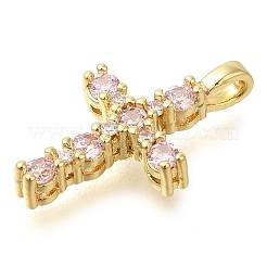 Pendentifs en zircone cubique clair en laiton&nbsp;KK-M101-01G-04