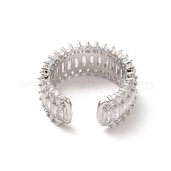 Offene Manschettenringe aus Messing mit Mikropavé und Zirkonia&nbsp;RJEW-R146-13B-P