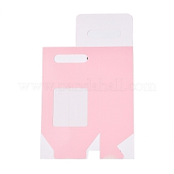 Scatole portaoggetti in carta per regali con finestra visibile&nbsp;CON-WH0110-003B-02