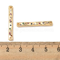 Breloques de connecteur en zircone cubique colorée pavée de laiton&nbsp;KK-K378-13G