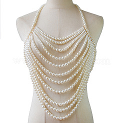 Kunststoff imitation perle runde perlen multi-schicht sexy bikini brust körper ketten&nbsp;WG29523-01