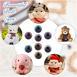 48 Set mit 8 Farben Plastikaugen für Puppen&nbsp;FIND-FH0008-82