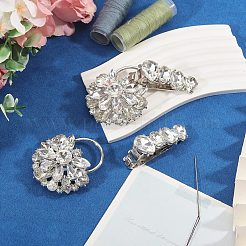 2 pz fermagli a scatto in lega di strass a forma di fiore&nbsp;FIND-FH0018-22A