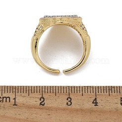 Mikropavé-Manschettenringe aus klarem Zirkonia aus Messing für Damen&nbsp;RJEW-U041-03G