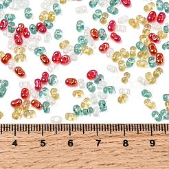 4 Farbe Weihnachts-Erdnuss-Glasperlen&nbsp;SEED-X0058-07