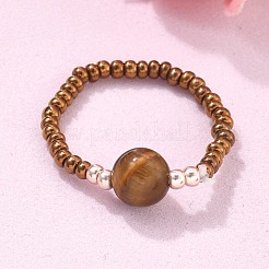 Stretchringe aus Natur- und Kunststeinen&nbsp;X-RJEW-JR00255