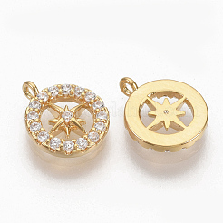 Ciondoli in ottone zirconi chiari micro pavé&nbsp;ZIRC-Q021-032G-NF