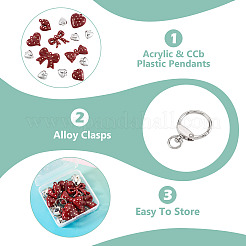 Kits para hacer llaveros con lazo de corazón&nbsp;DIY-TA0015-61