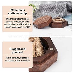 Sechseckige Fingerringboxen aus Holz&nbsp;CON-WH0085-66