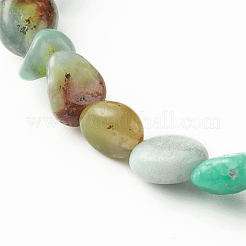 Bracelet de perles de pépites de chrysoprase naturelle pour hommes femmes&nbsp;BJEW-JB06667