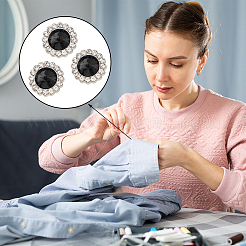 1-Loch-Strass-Ösenknöpfe aus Zinklegierung&nbsp;DIY-GA0003-59B