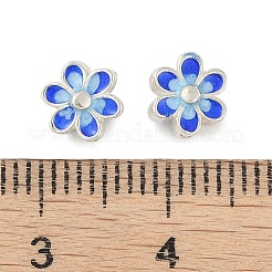 Rhodinierte 925 Sterling Silber Emaille Perlen&nbsp;STER-P060-05P
