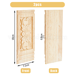 Applique onlay sculpté en bois de caoutchouc&nbsp;AJEW-WH0165-91