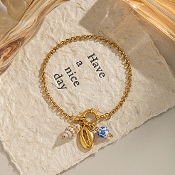 Ozean-Stil 304 Edelstahl Charm Armbänder&nbsp;MV5180