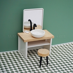 Ensemble de salle de bain en bois ornements miniatures&nbsp;PW-WG7DB36-01