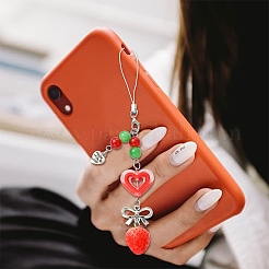 2 Stück Handy-Anhänger aus Acrylherz&nbsp;HJEW-YW00323