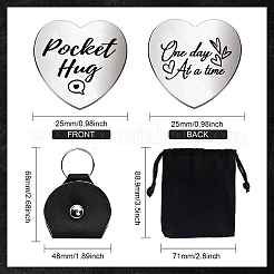 Juego de monedas conmemorativas de toma de decisiones de acero inoxidable grabadas a doble cara con corazón&nbsp;AJEW-GL0002-02D