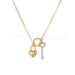Colliers pendentifs en acier inoxydable 304 avec strass et cristal pour la Saint-Valentin&nbsp;WGE27DF-01